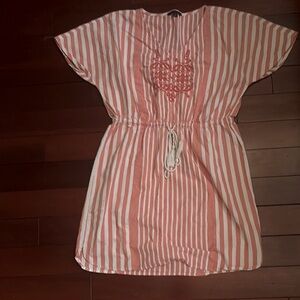 Tommy Hilfiger Red and White Dolman Sleeve Sundress Size M